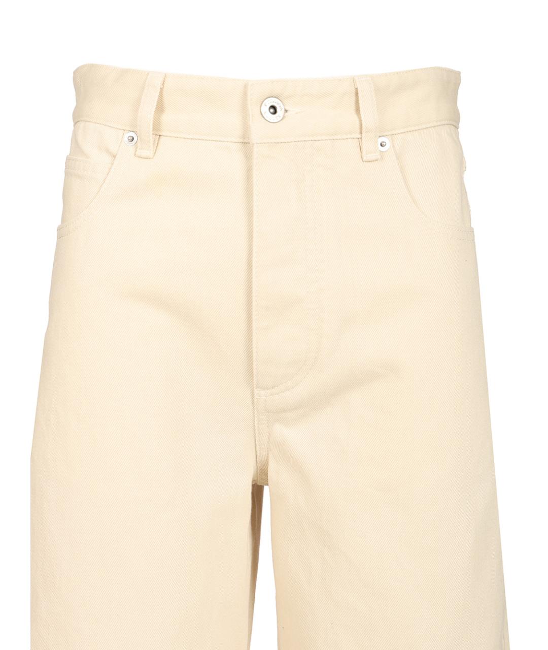 BOTTEGA VENETA Бежевые хлопковые прямые джинсы, фото 5