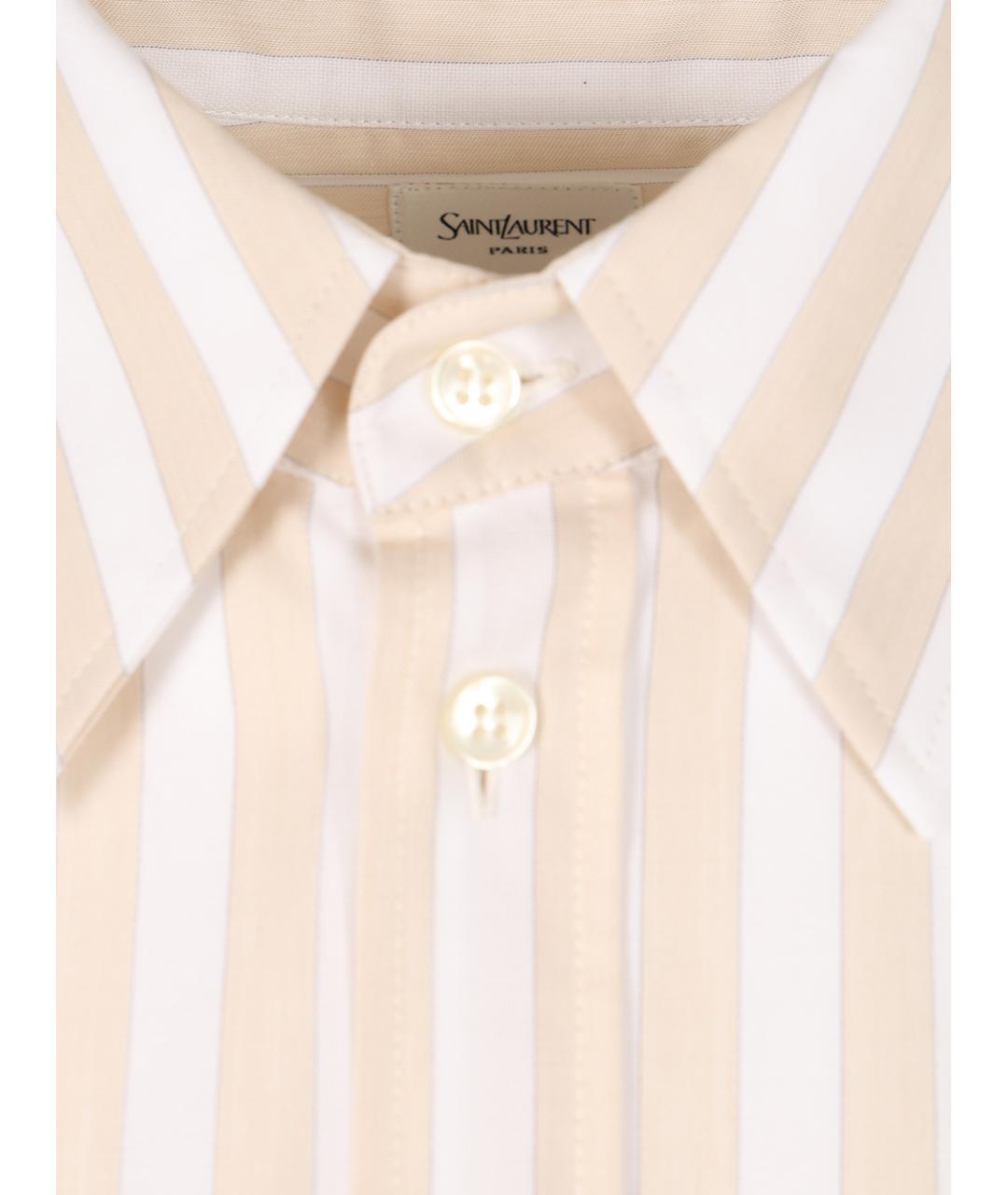 SAINT LAURENT Бежевая хлопковая рубашка, фото 5