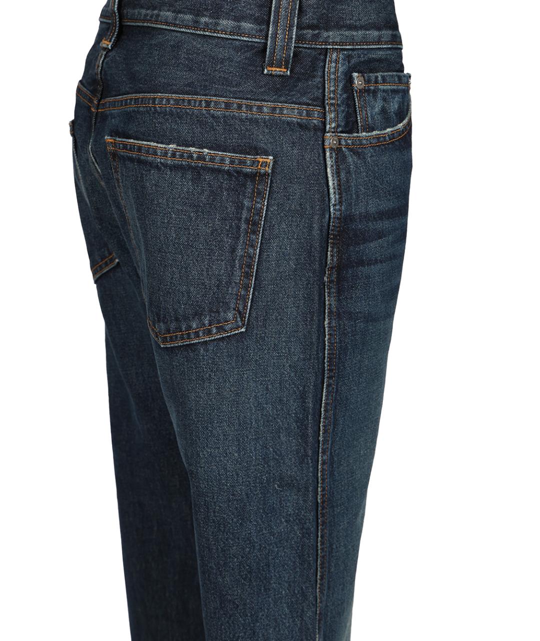 KHAITE Синие хлопковые прямые джинсы, фото 4