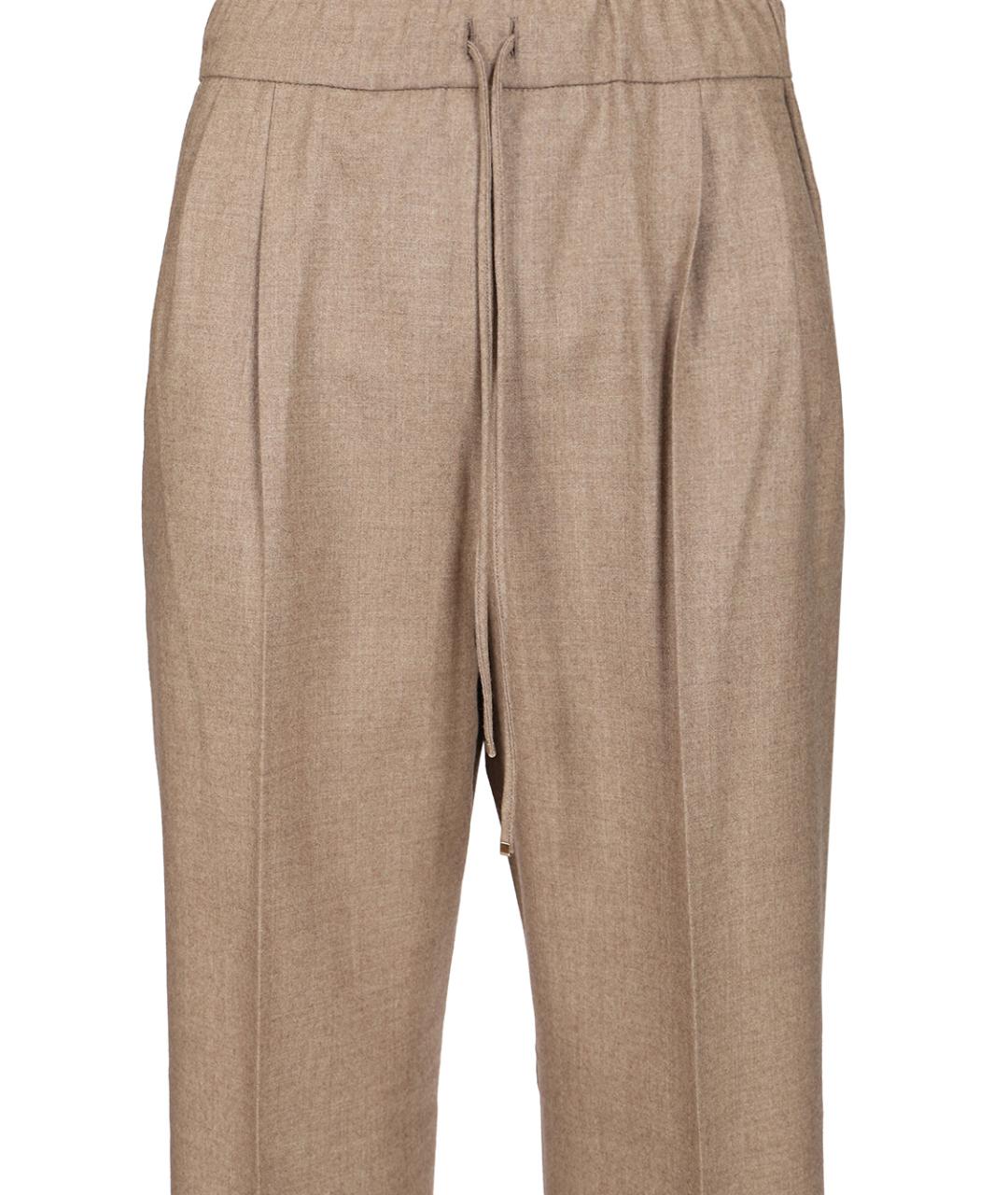 MAX MARA Коричневые кашемировые прямые брюки, фото 4