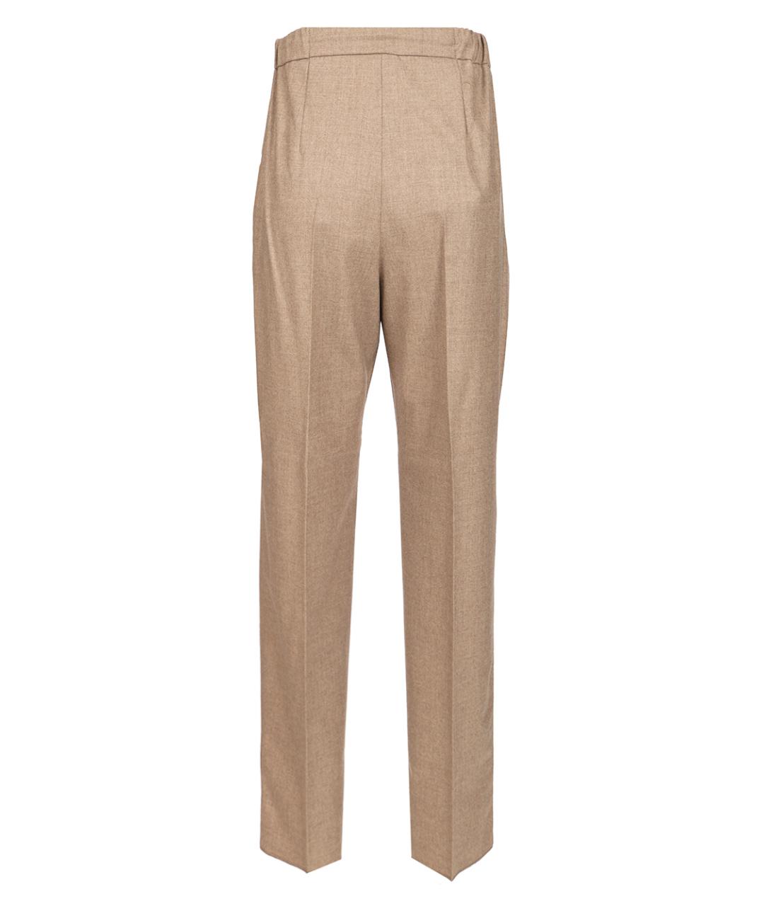 MAX MARA Коричневые кашемировые прямые брюки, фото 2