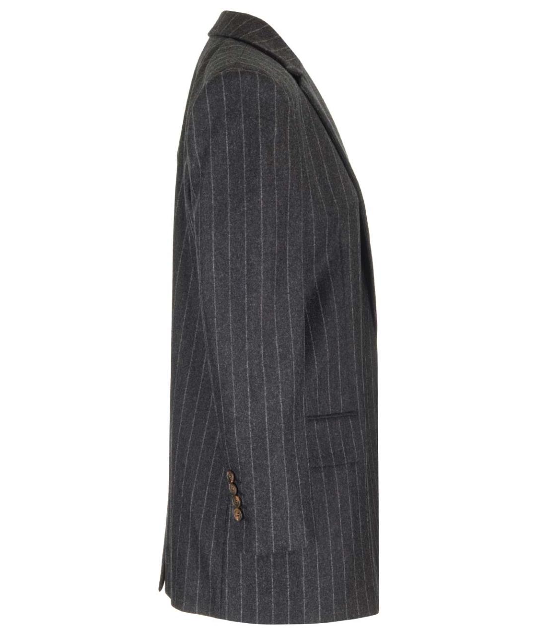 BRUNELLO CUCINELLI Антрацитовый шерстяной жакет/пиджак, фото 3