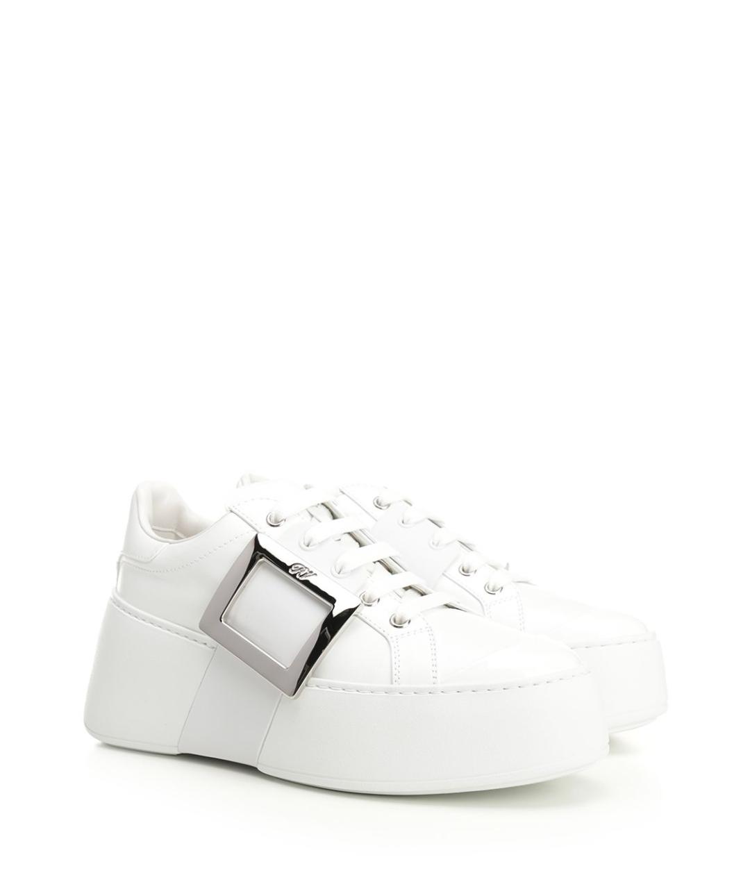 ROGER VIVIER Белые кожаные кроссовки, фото 3