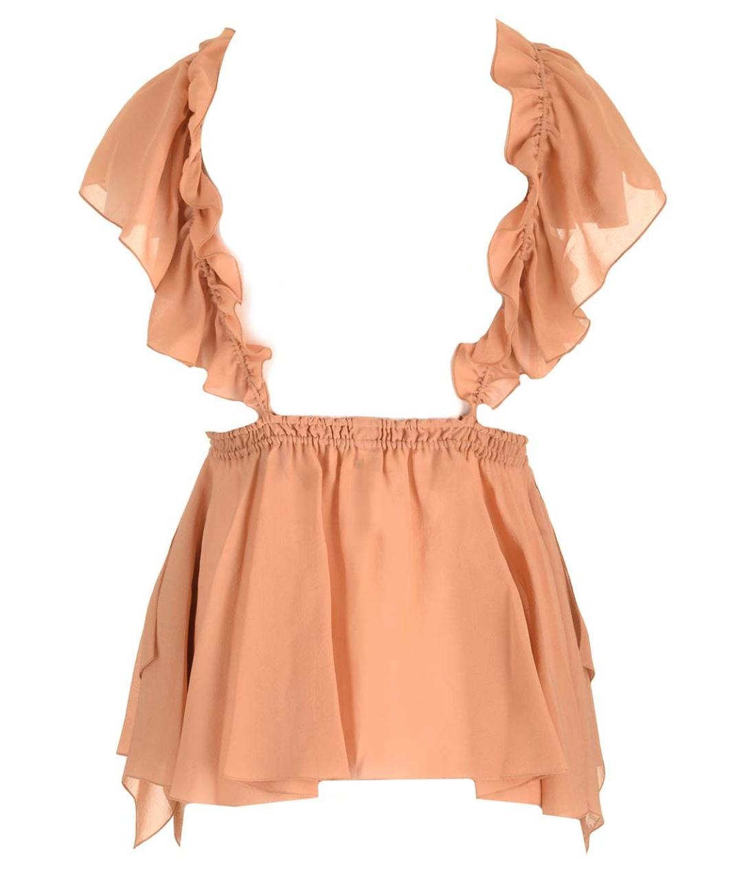 CHLOE Коричневая шелковая блузы, фото 2