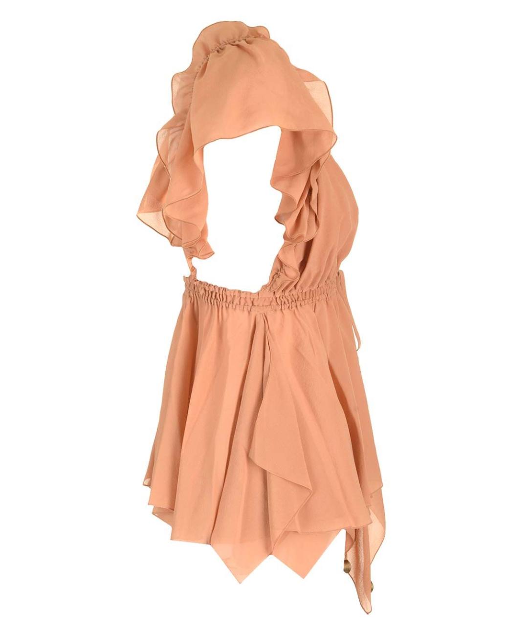 CHLOE Коричневая шелковая блузы, фото 3