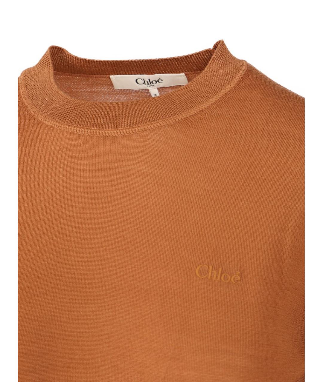 CHLOE Коричневый шерстяной джемпер / свитер, фото 3