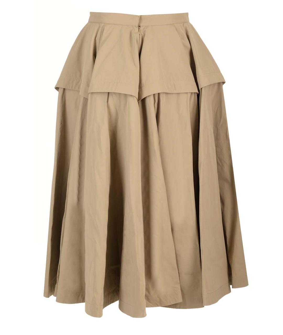 BOTTEGA VENETA Бежевая хлопковая юбка миди, фото 2
