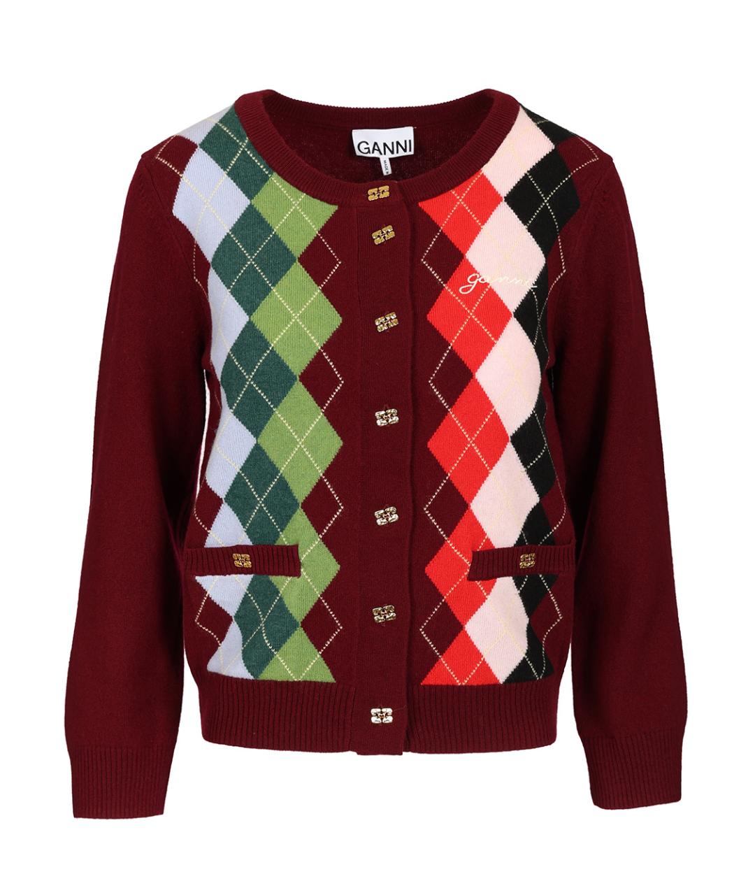 GANNI Мульти шерстяной кардиган, фото 1