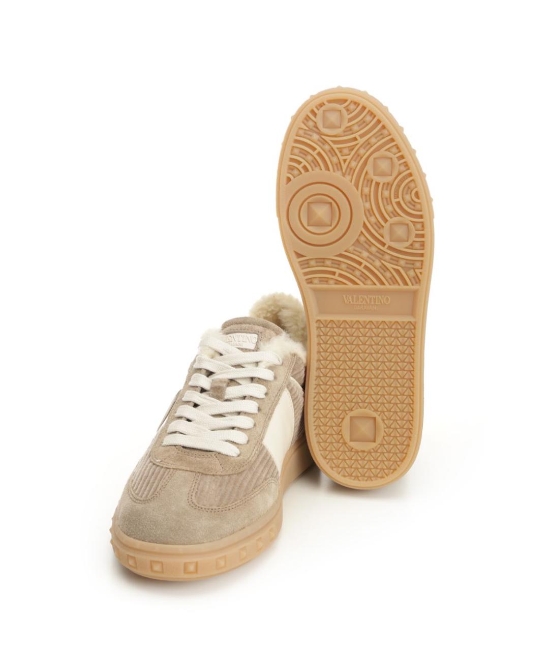 VALENTINO Бежевые замшевые кеды, фото 5
