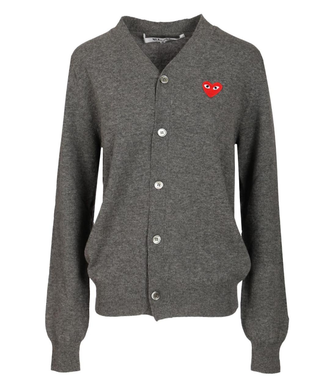COMME DES GARÇONS PLAY Серый шерстяной кардиган, фото 1