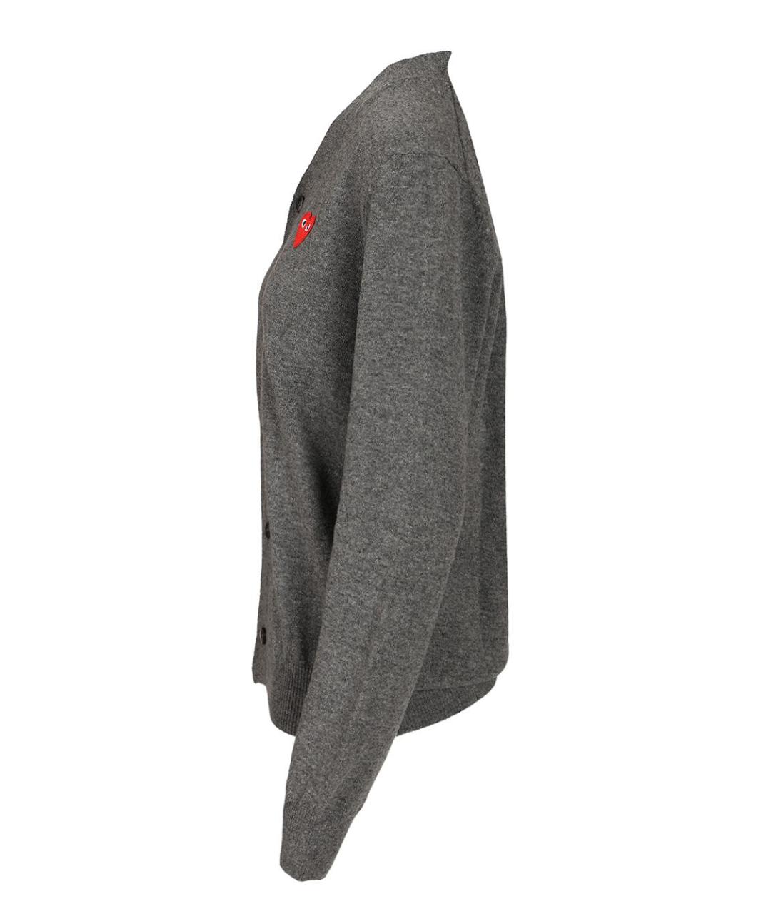 COMME DES GARÇONS PLAY Серый шерстяной кардиган, фото 3