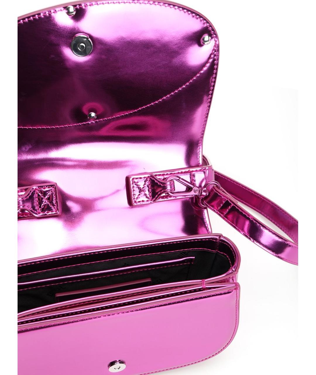 DIESEL Розовая кожаная сумка через плечо, фото 4