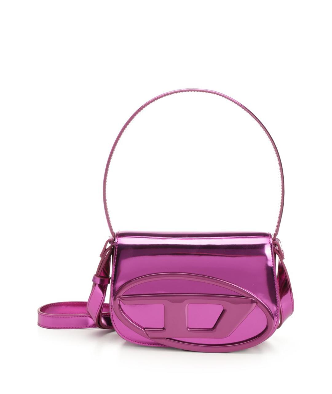 DIESEL Розовая кожаная сумка через плечо, фото 1