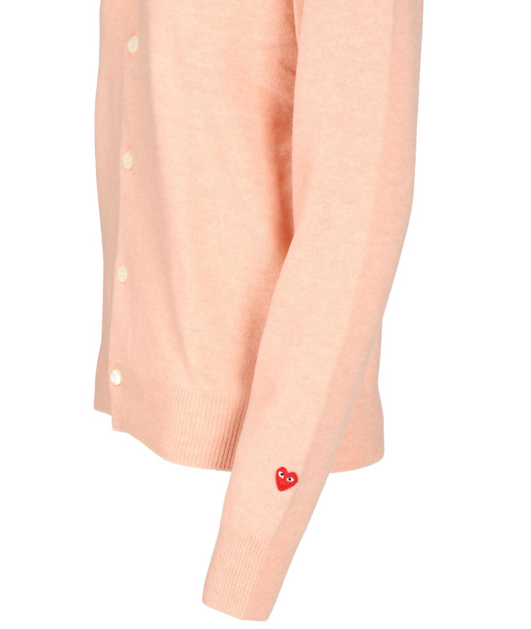 COMME DES GARÇONS PLAY Розовый шерстяной кардиган, фото 5