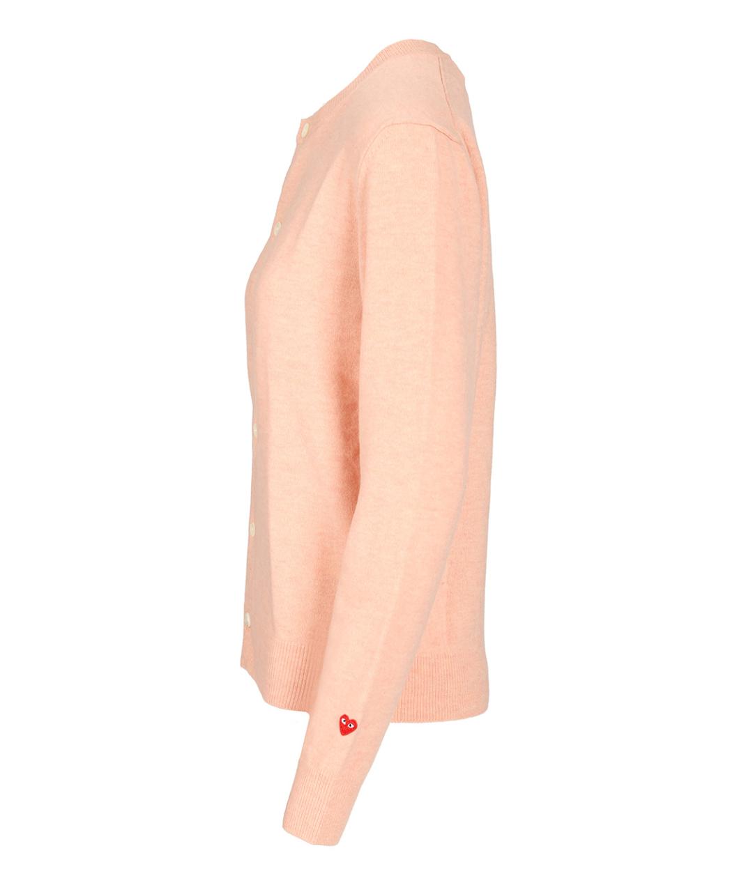 COMME DES GARÇONS PLAY Розовый шерстяной кардиган, фото 3