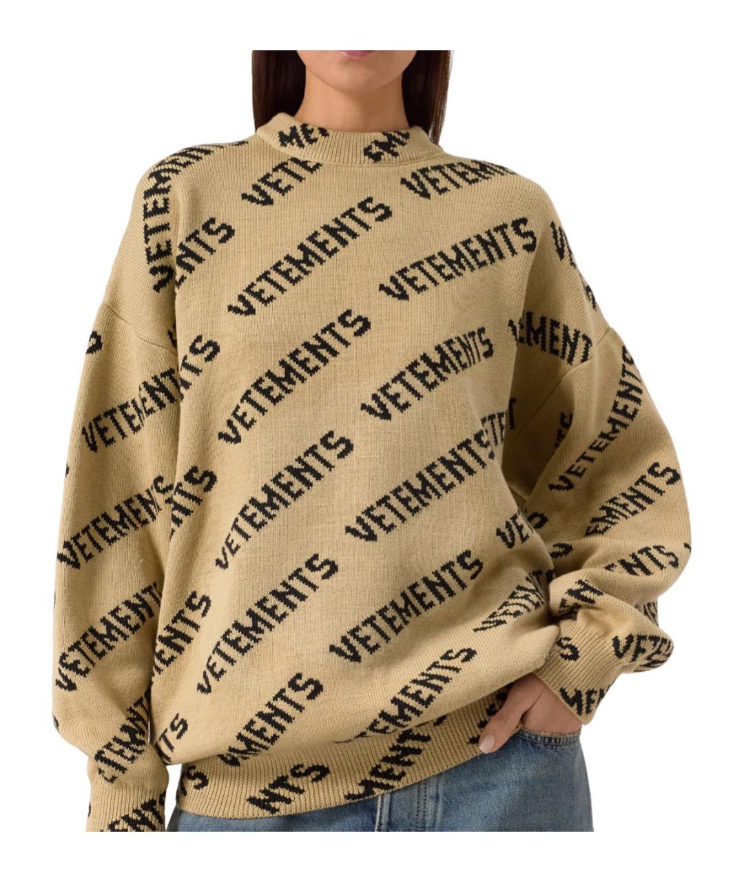 VETEMENTS Коричневый шерстяной джемпер / свитер, фото 8