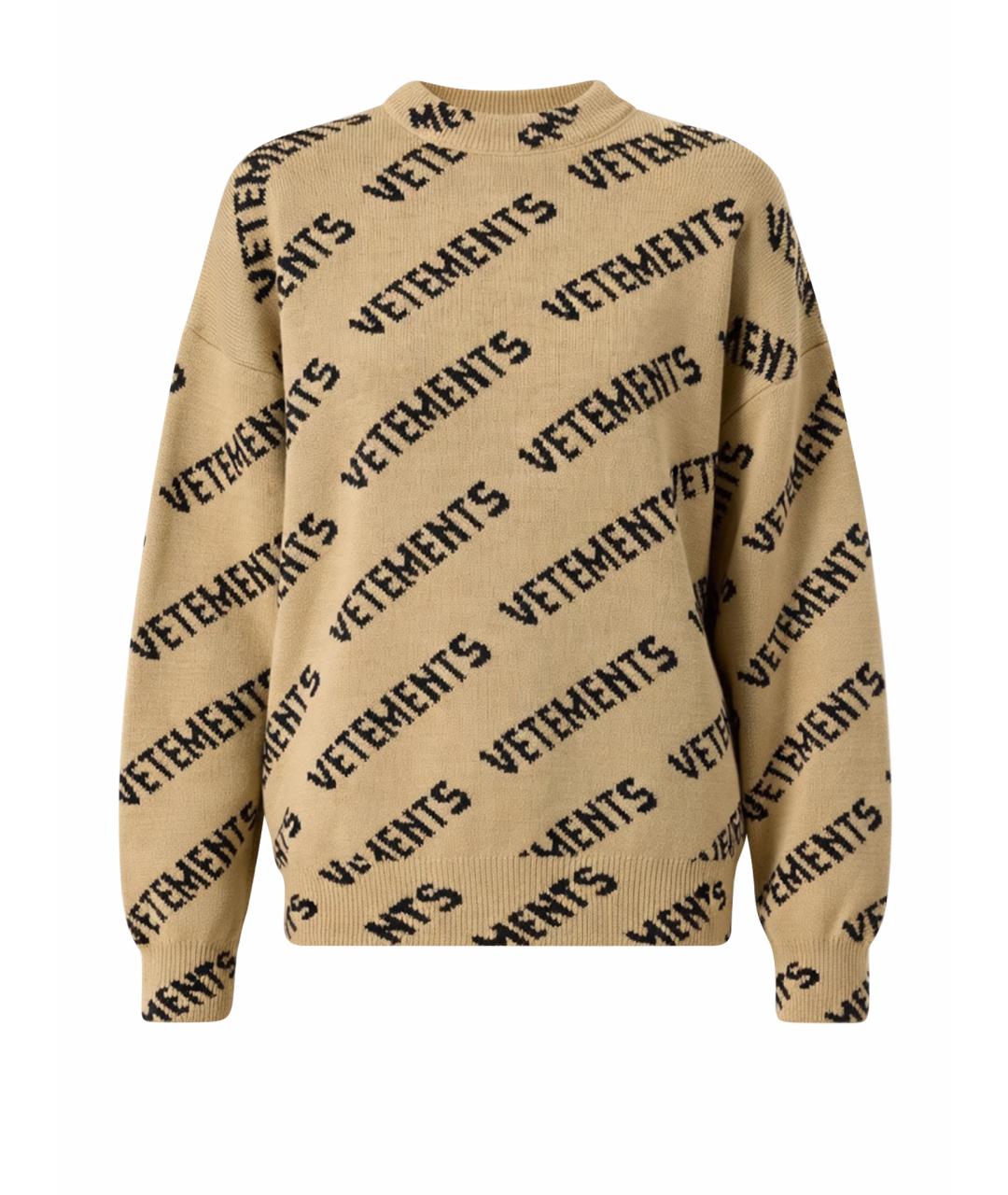 VETEMENTS Коричневый шерстяной джемпер / свитер, фото 1