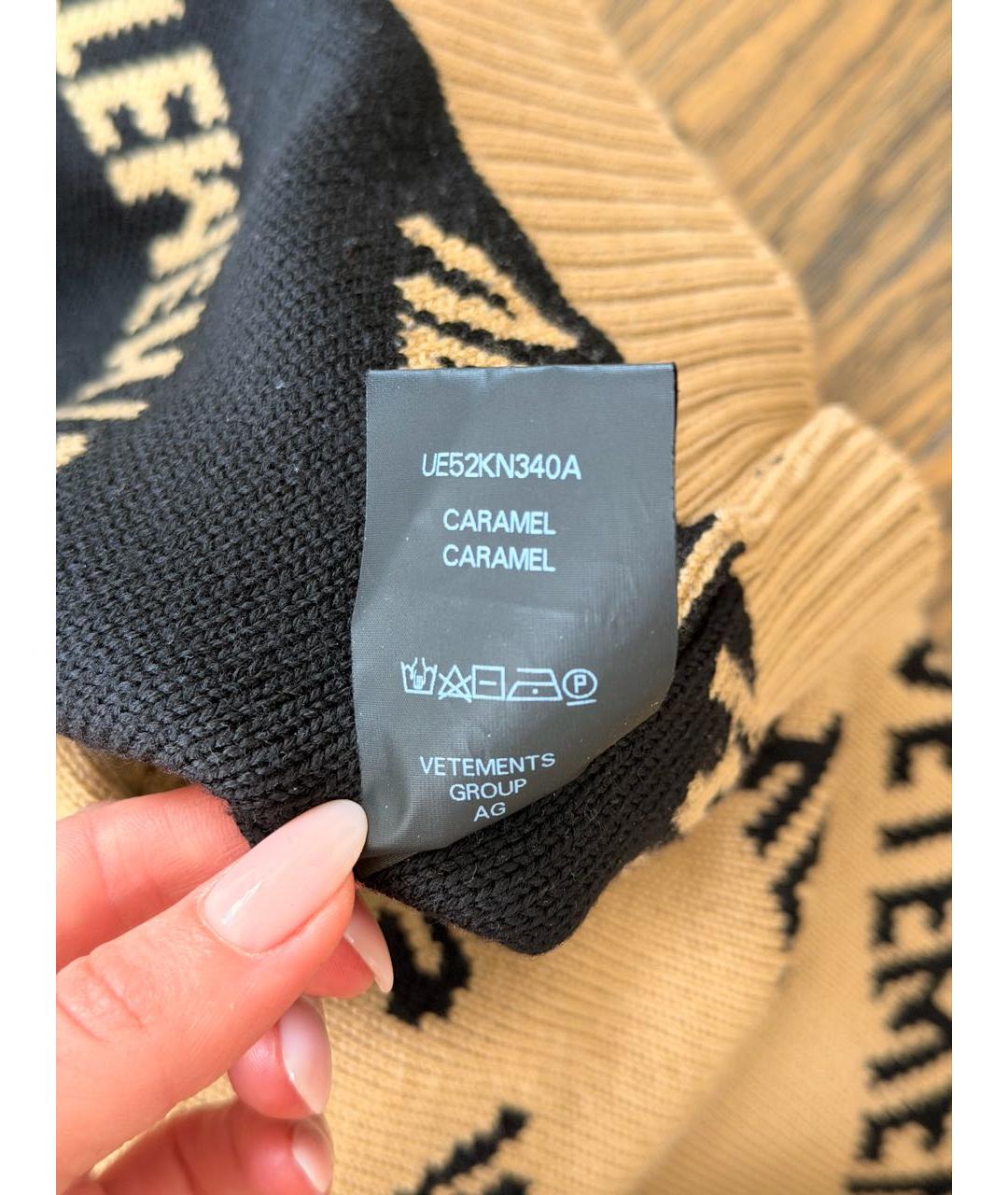 VETEMENTS Коричневый шерстяной джемпер / свитер, фото 4