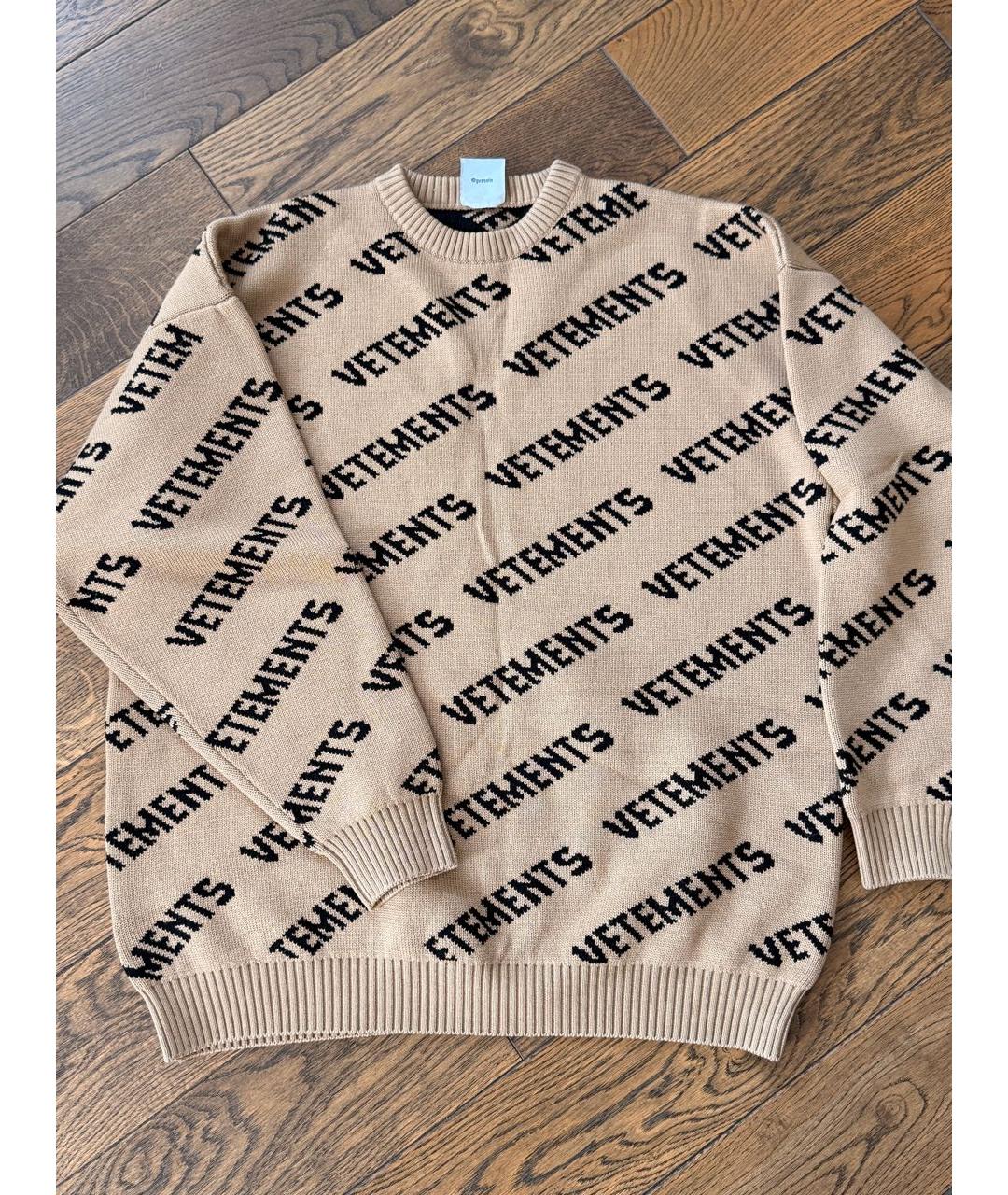 VETEMENTS Коричневый шерстяной джемпер / свитер, фото 2