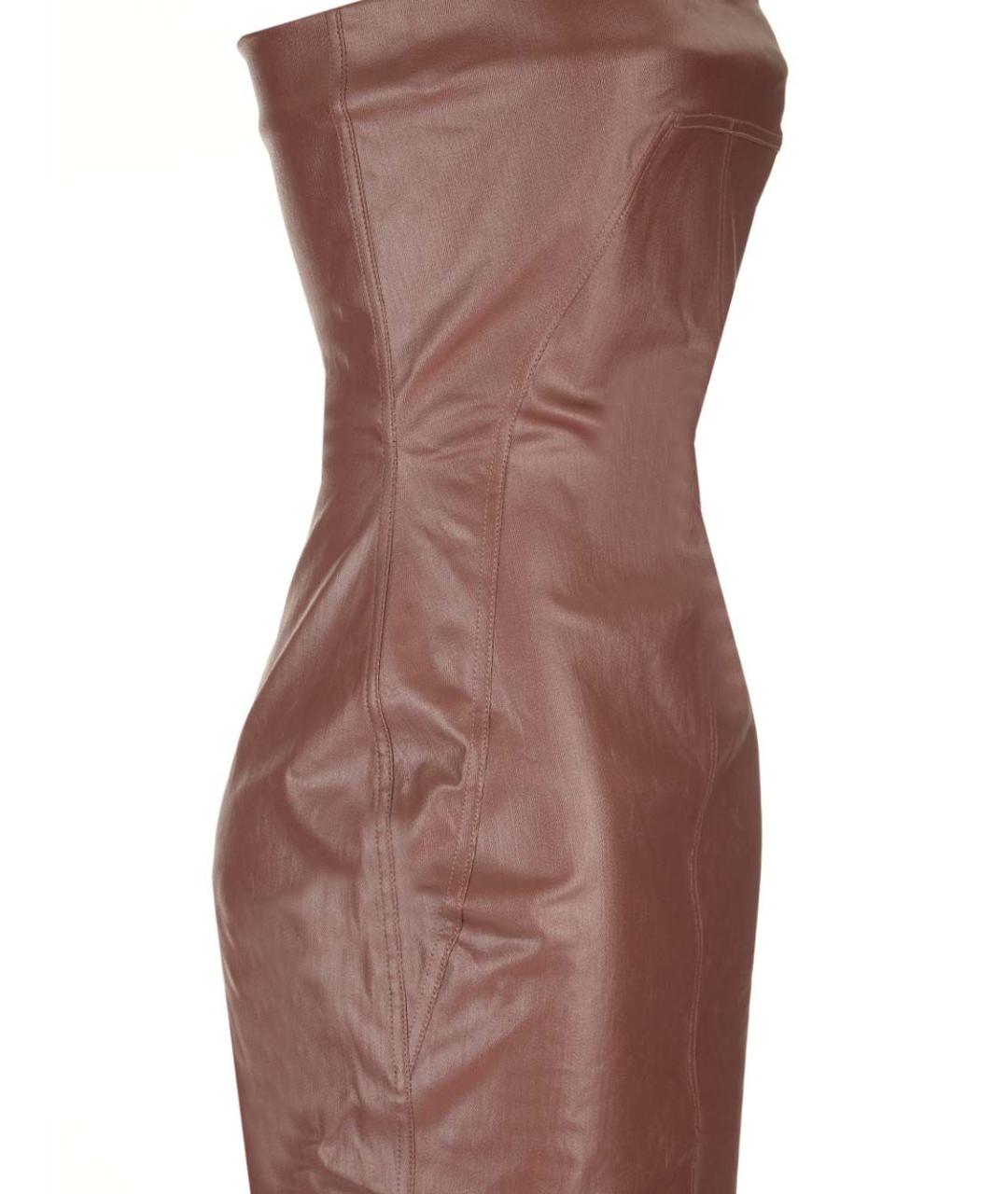 RICK OWENS Коричневое хлопковое коктейльное платье, фото 4