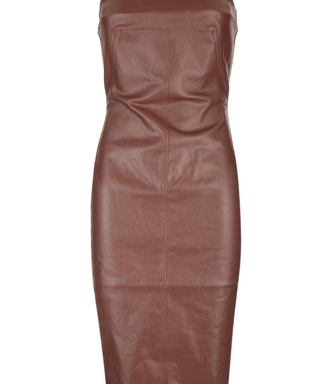 RICK OWENS Коричневое хлопковое коктейльное платье, фото 3