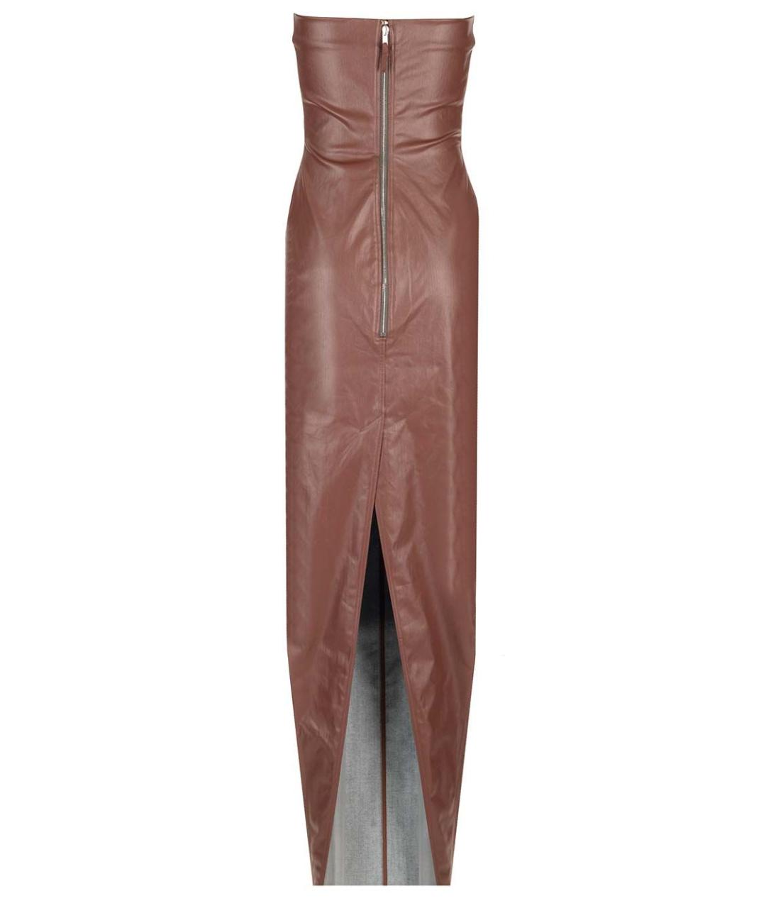 RICK OWENS Коричневое хлопковое коктейльное платье, фото 2