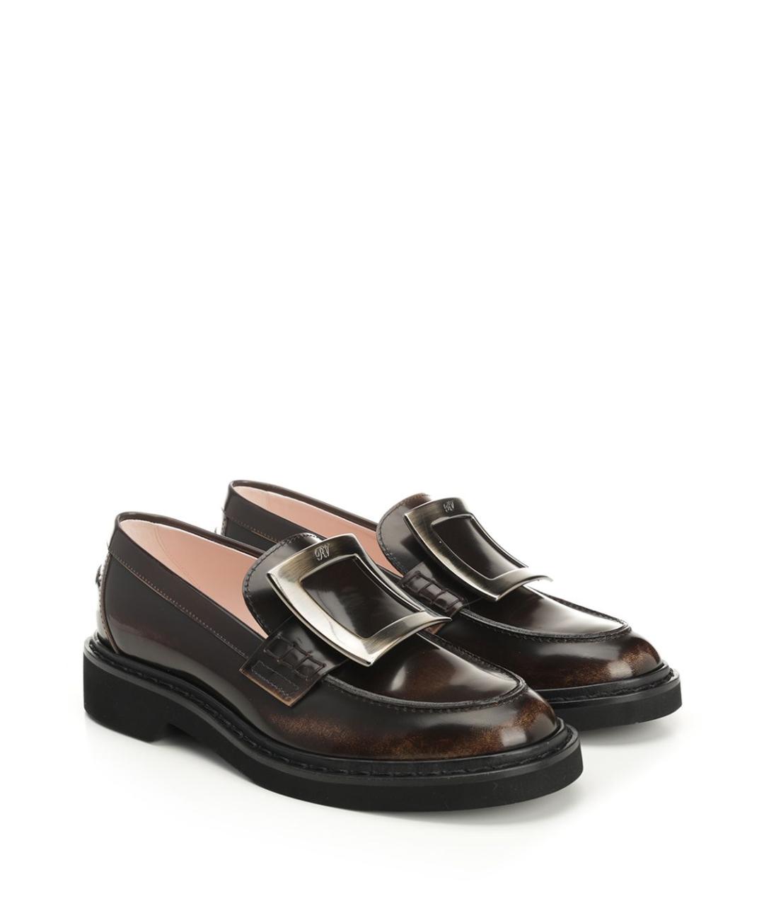 ROGER VIVIER Коричневые кожаные лоферы, фото 2