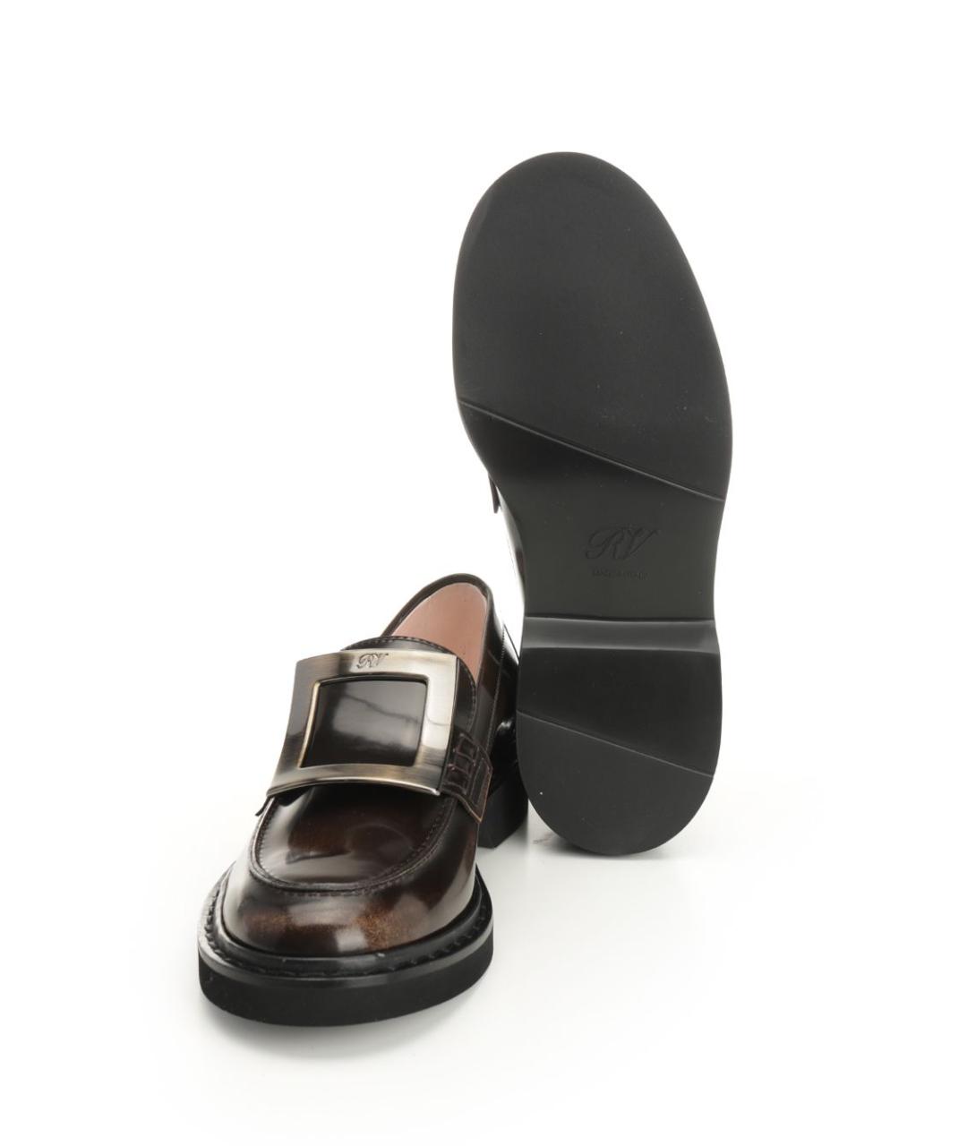 ROGER VIVIER Коричневые кожаные лоферы, фото 5