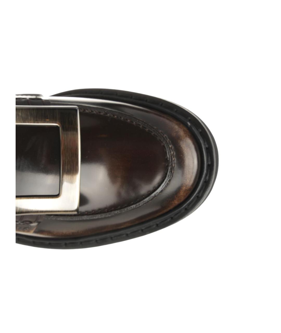 ROGER VIVIER Коричневые кожаные лоферы, фото 4