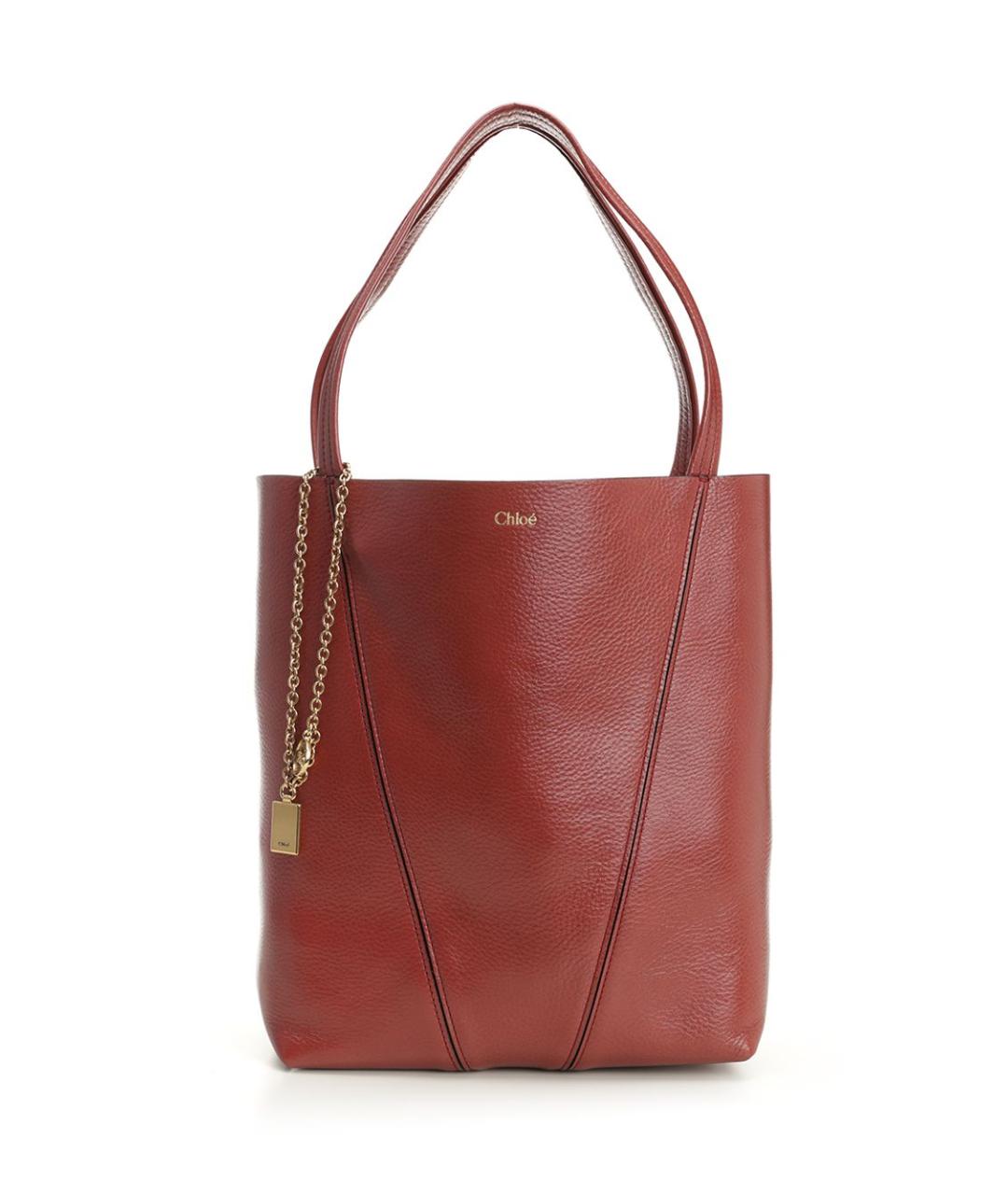 CHLOE Коричневая кожаная сумка тоут, фото 1