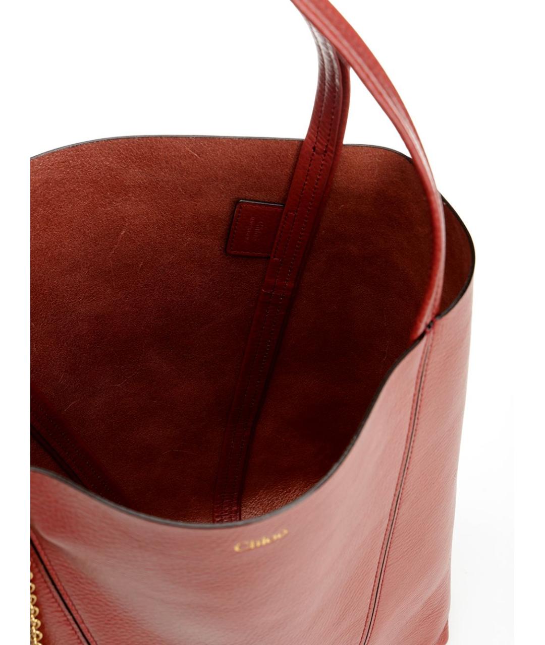 CHLOE Коричневая кожаная сумка тоут, фото 4