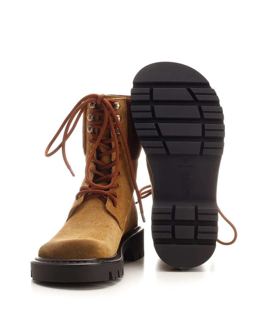 LOEWE Бежевые замшевые ботинки, фото 5