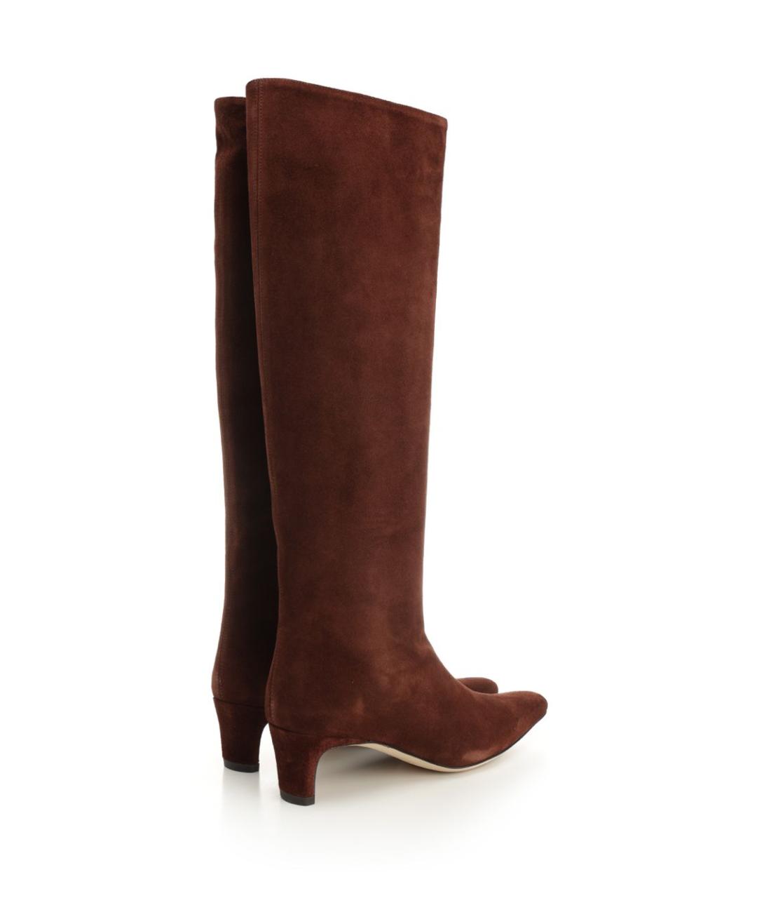 STAUD Коричневые замшевые полусапоги, фото 3