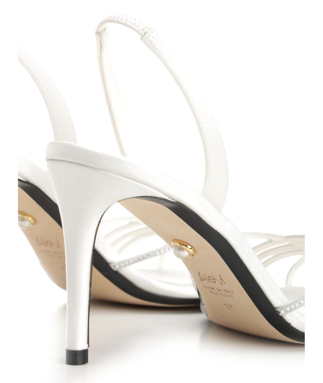 ALEVI Белые текстильные босоножки, фото 5