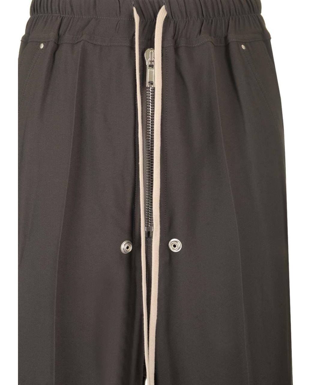 RICK OWENS Коричневые вискозные прямые брюки, фото 4