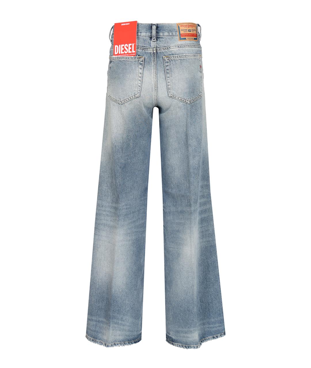 DIESEL Голубые хлопко-лиоцелловые прямые джинсы, фото 2