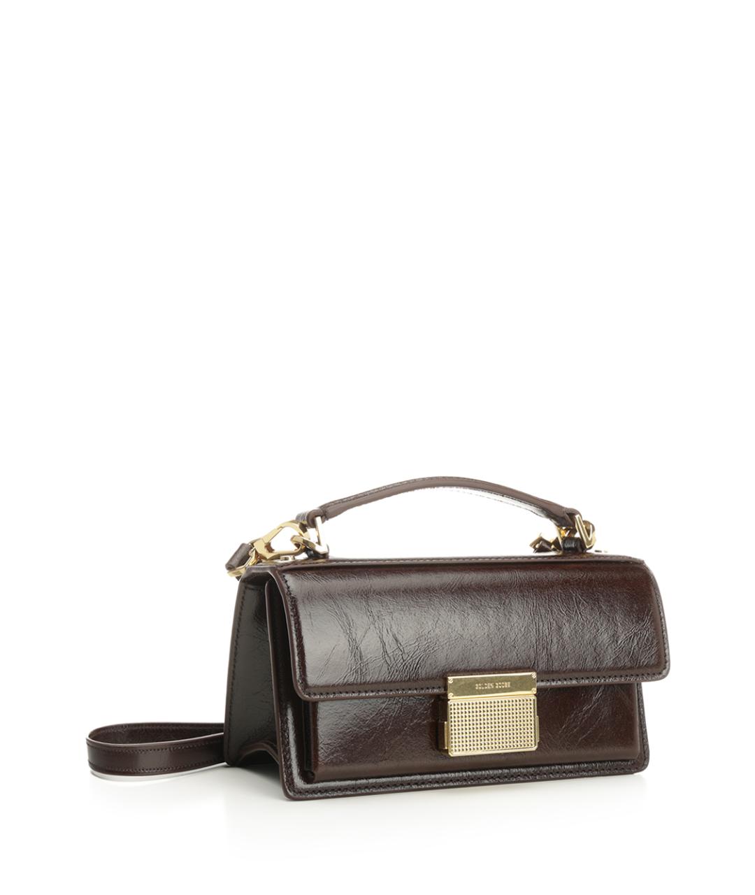 GOLDEN GOOSE DELUXE BRAND Коричневая кожаная сумка с короткими ручками, фото 2