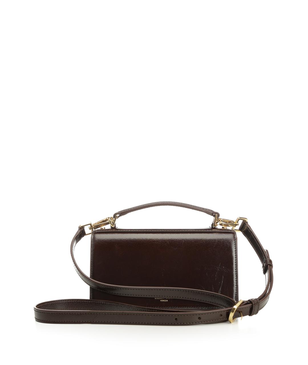 GOLDEN GOOSE DELUXE BRAND Коричневая кожаная сумка с короткими ручками, фото 3