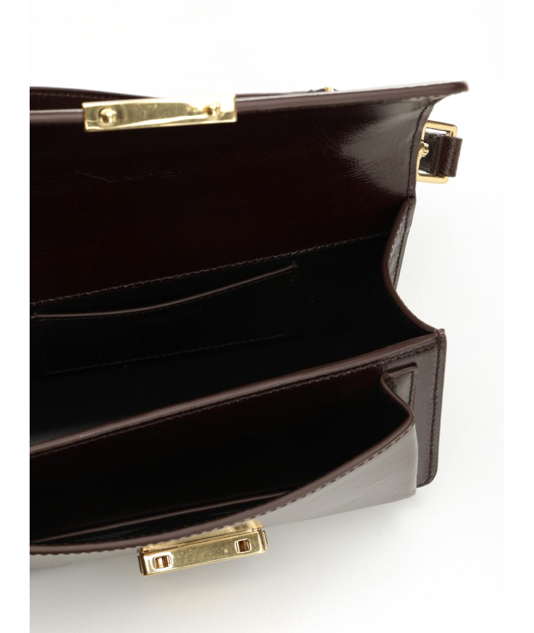 GOLDEN GOOSE DELUXE BRAND Коричневая кожаная сумка с короткими ручками, фото 4