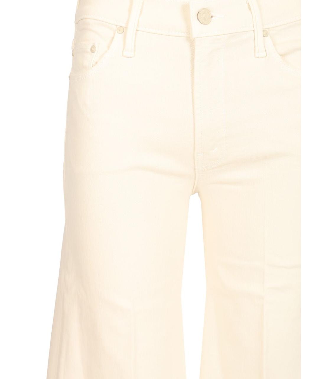 MOTHER Бежевые хлопко-эластановые прямые джинсы, фото 3