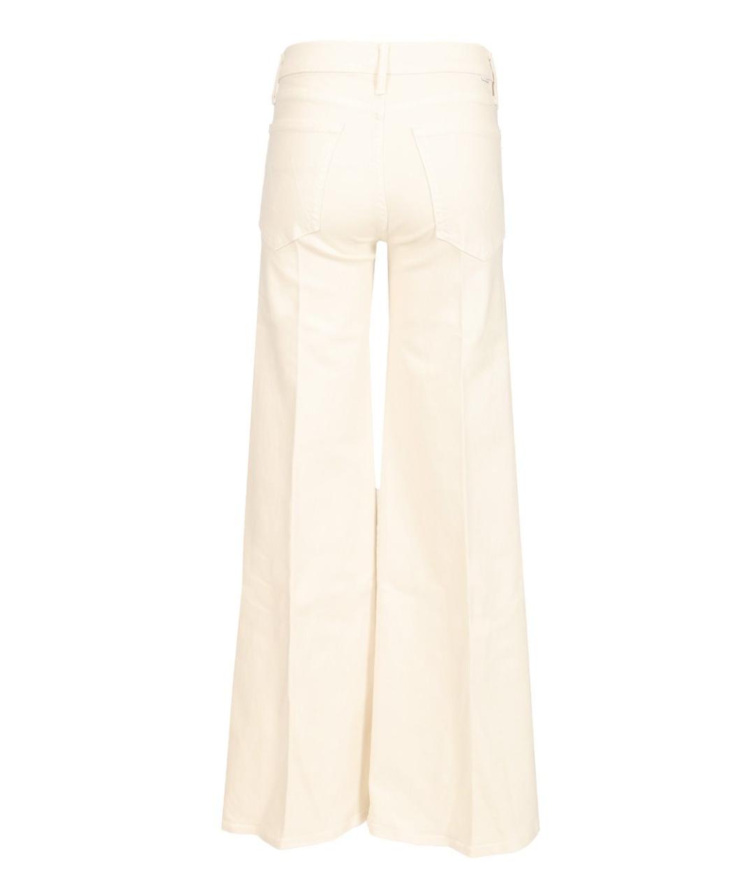 MOTHER Бежевые хлопко-эластановые прямые джинсы, фото 2