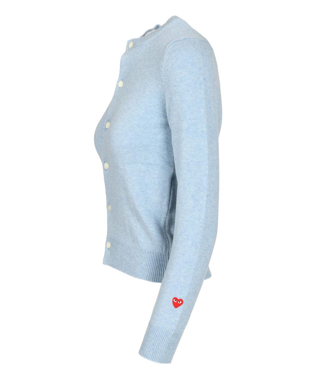 COMME DES GARÇONS PLAY Голубой шерстяной кардиган, фото 3