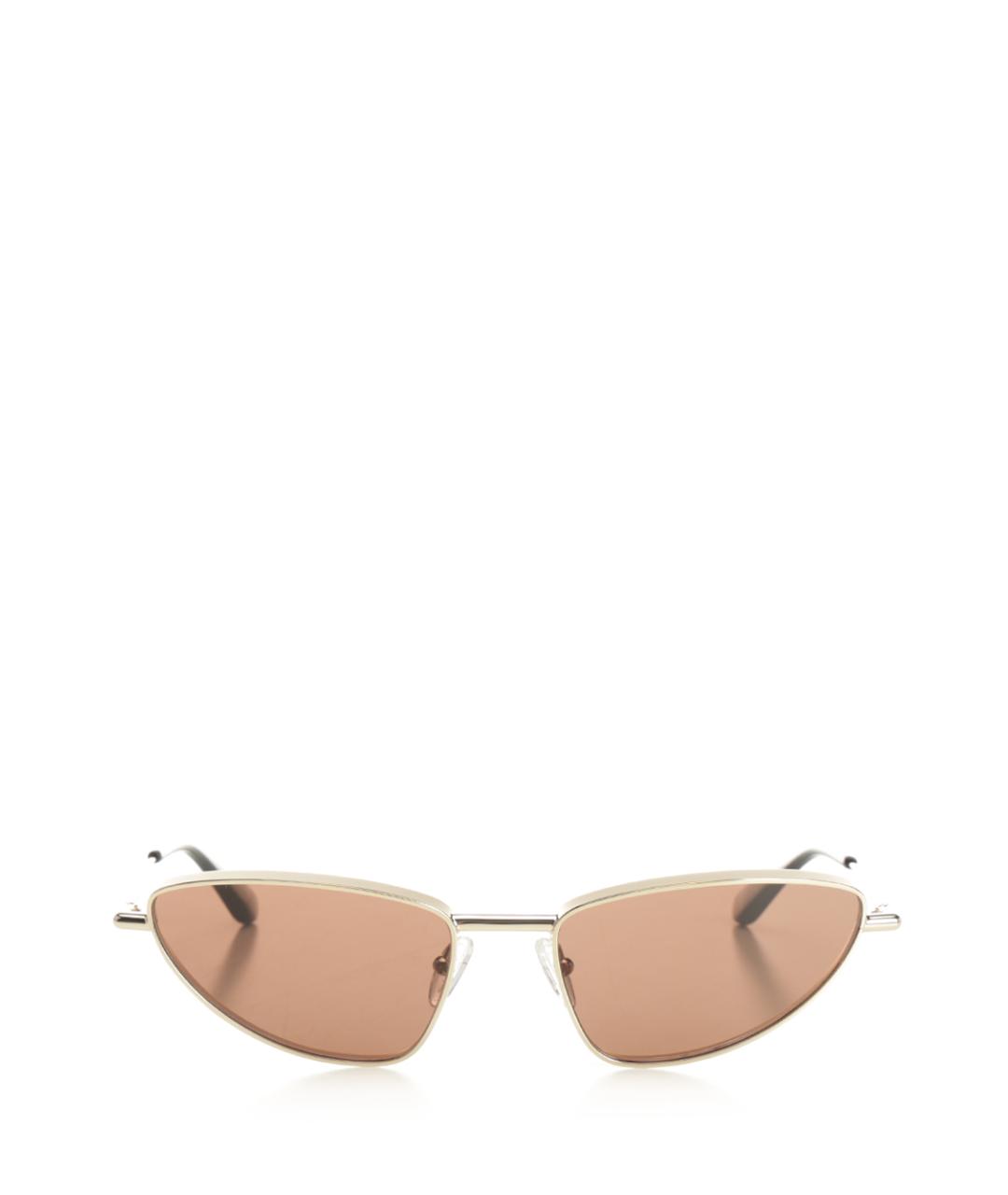 ALEXANDER MCQUEEN Золотые металлические солнцезащитные очки, фото 1