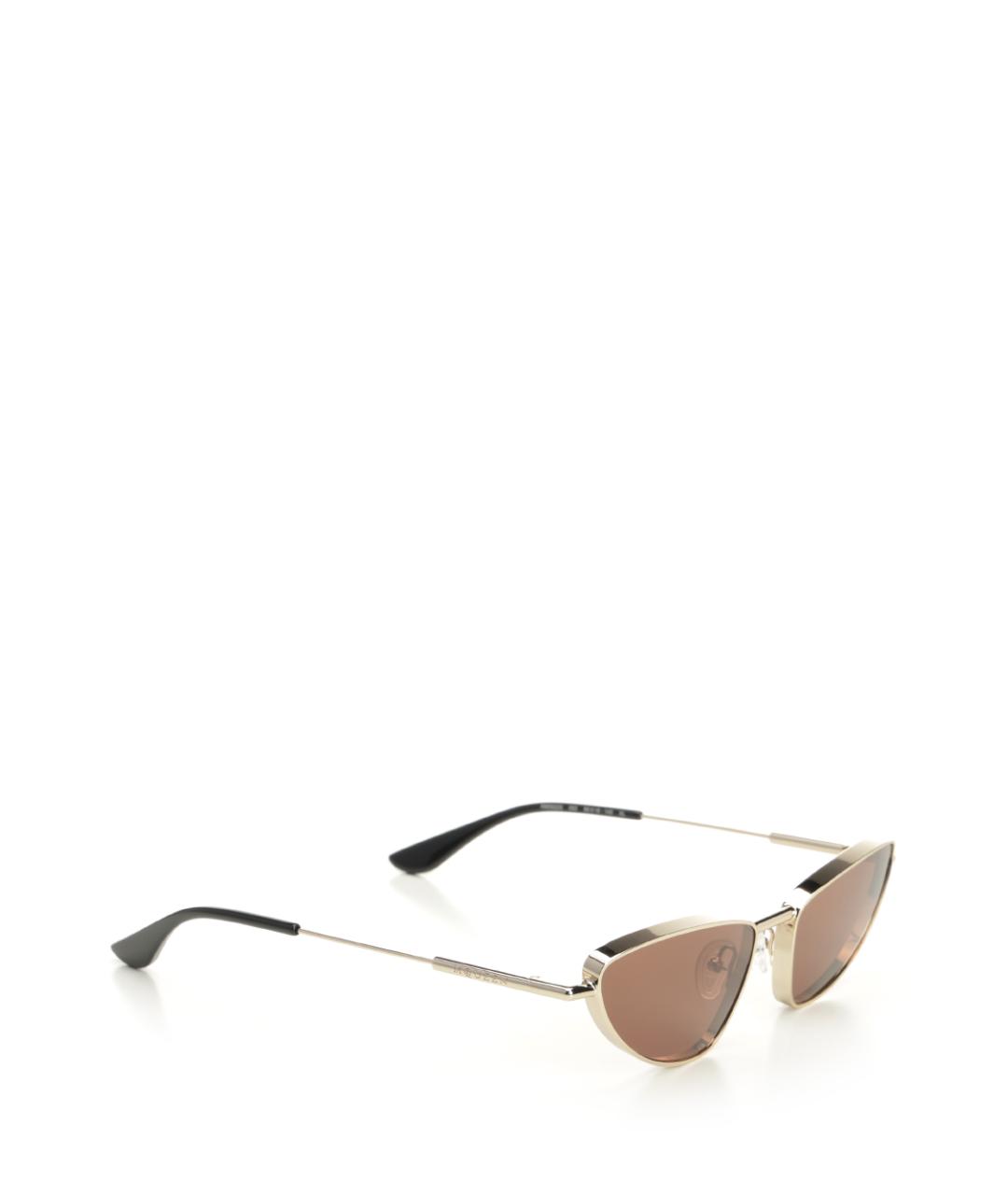 ALEXANDER MCQUEEN Золотые металлические солнцезащитные очки, фото 2