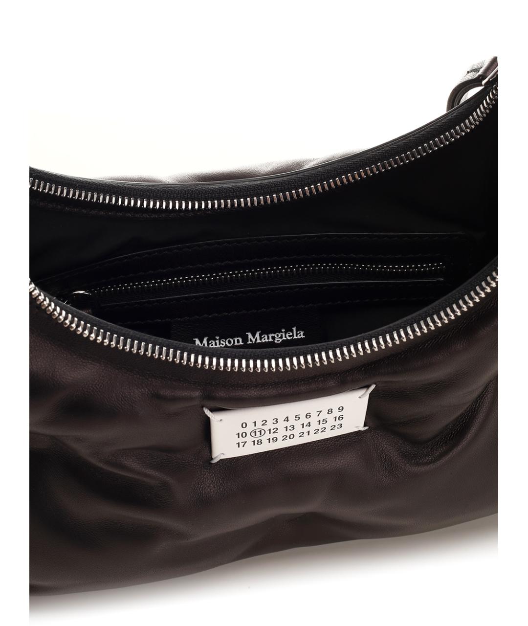 MAISON MARGIELA Черная кожаная сумка через плечо, фото 4