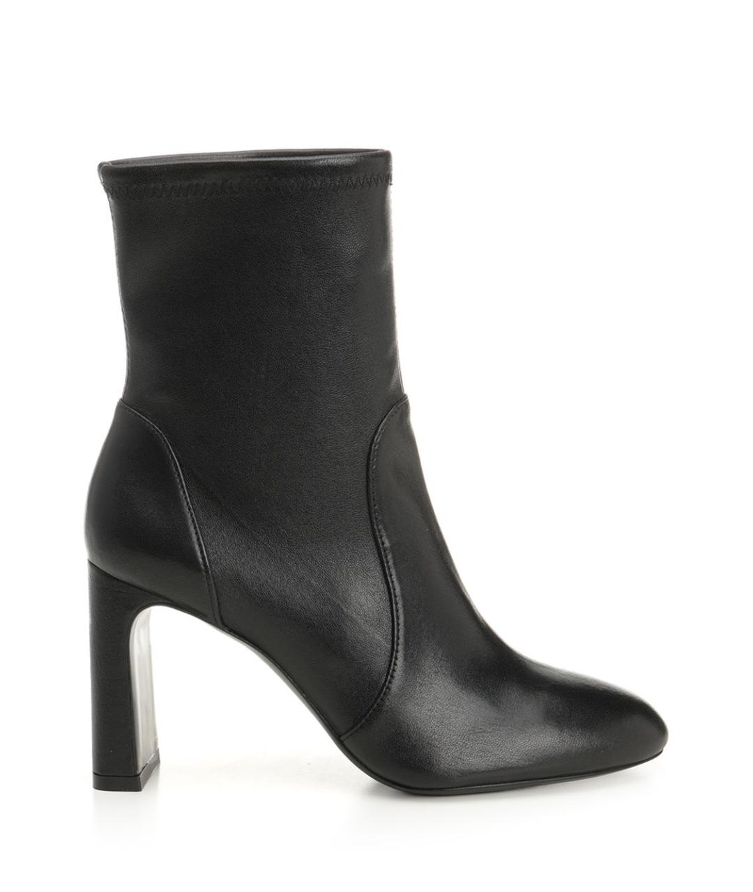 STUART WEITZMAN Черные кожаные ботильоны, фото 1