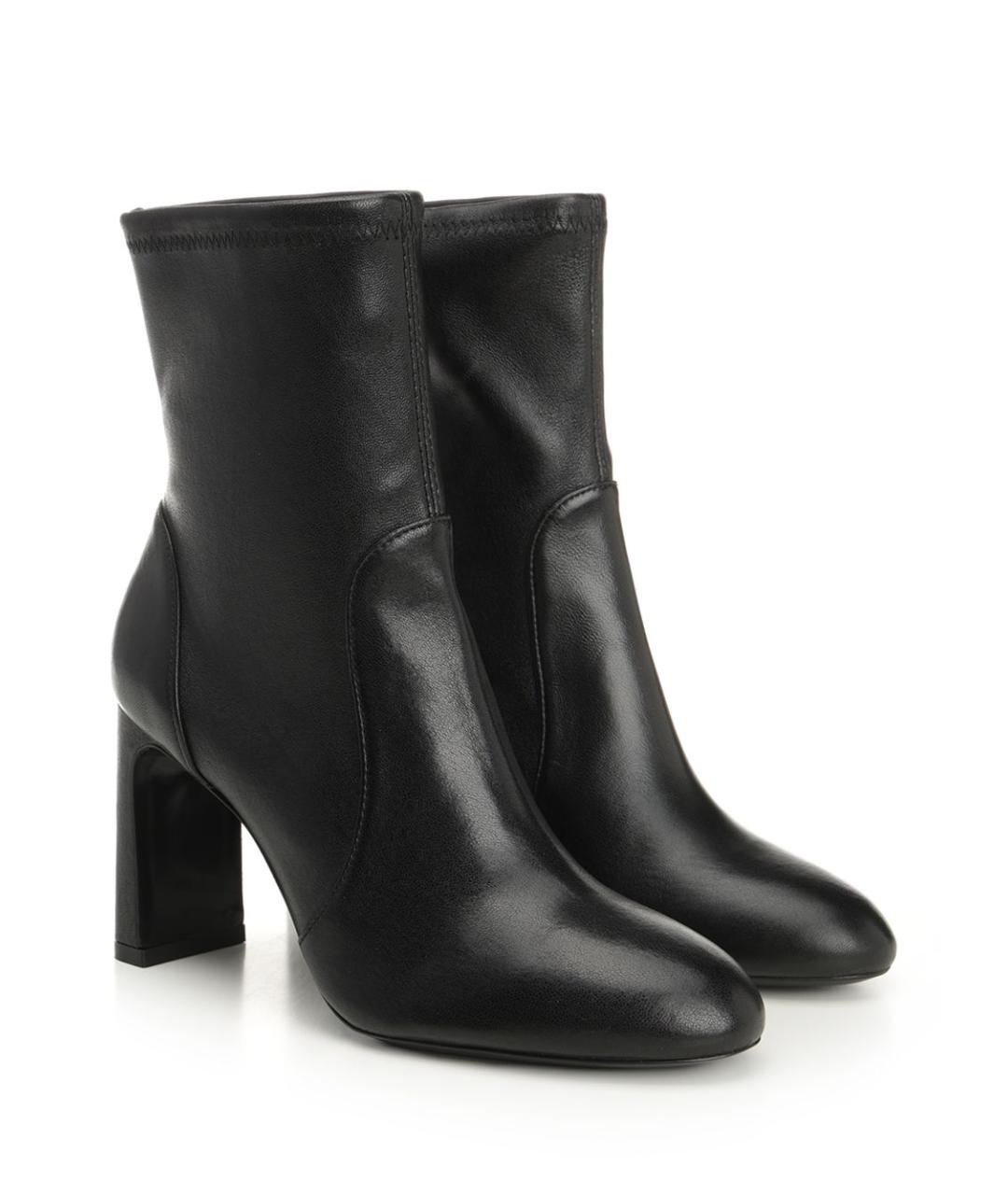 STUART WEITZMAN Черные кожаные ботильоны, фото 2