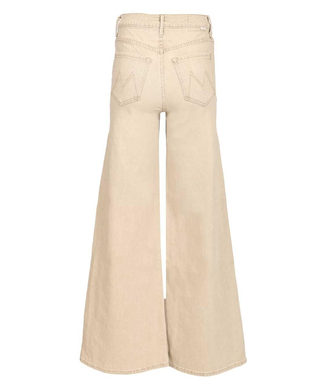 MOTHER Бежевые хлопко-эластановые джинсы клеш, фото 2