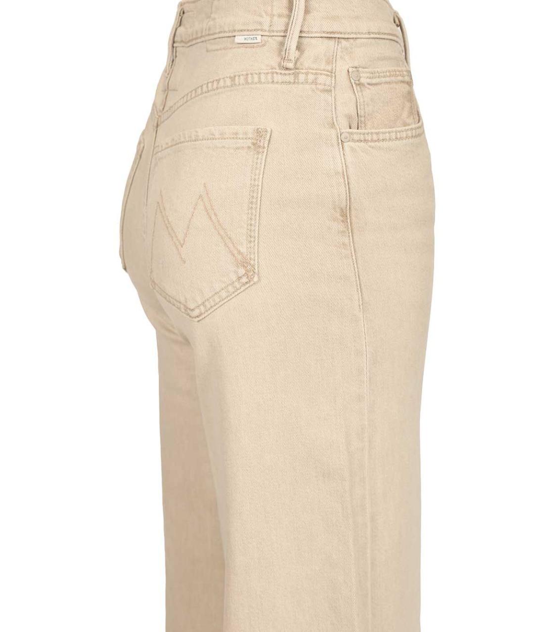 MOTHER Бежевые хлопко-эластановые джинсы клеш, фото 3