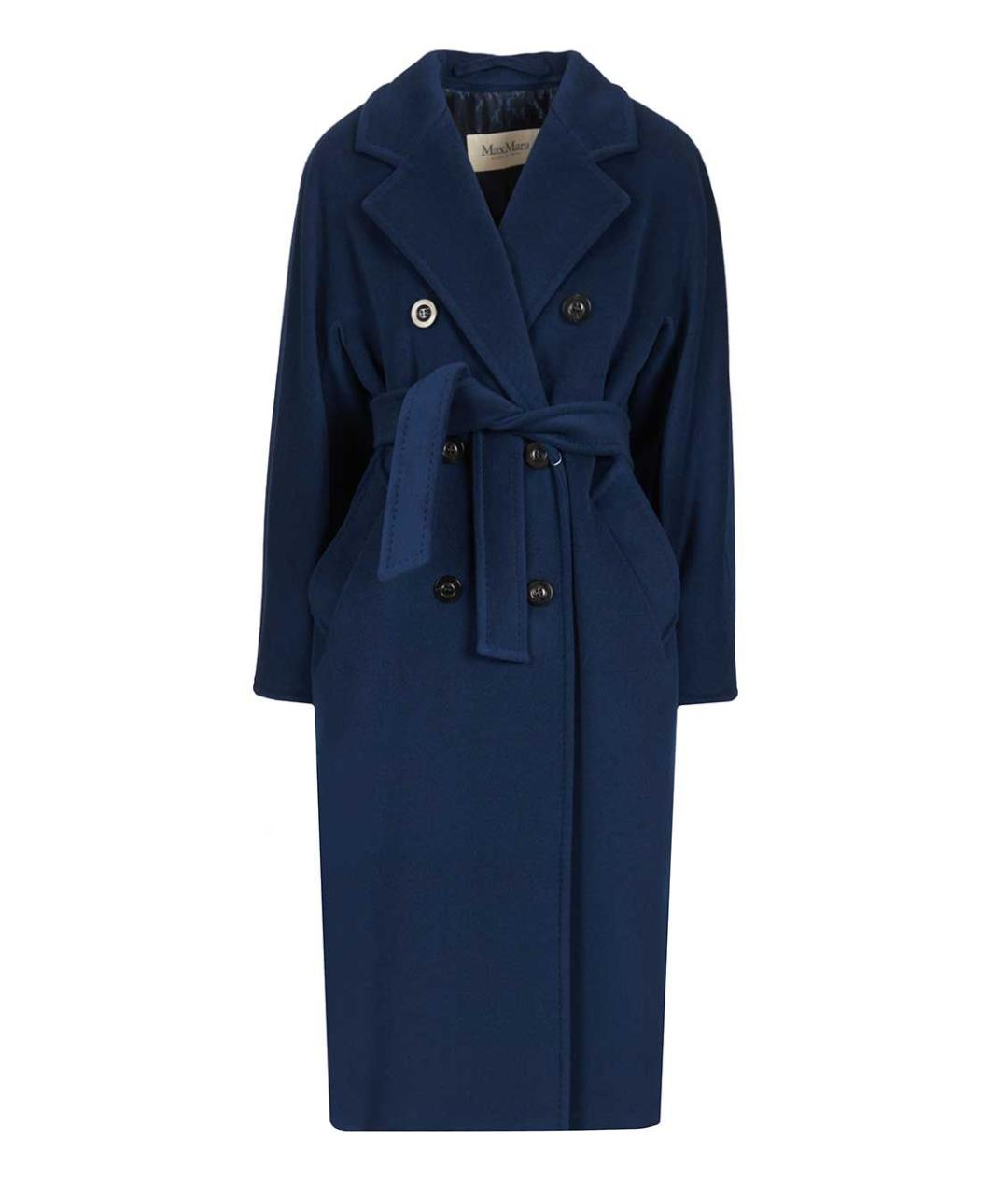 MAX MARA Темно-синее шерстяное пальто, фото 1